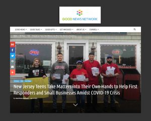 New Jersey Teens Take Matters into Their Own Hands to Help First Responders and Small Businesses Amidst COVID-19 Crisis