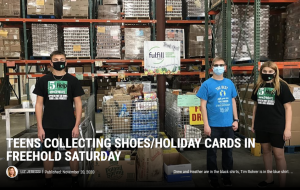 Teens Collecting Shoes/Holiday Cards in Freehold Saturday